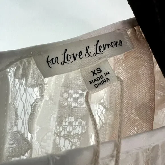 For Love & Lemons Revolve White Lace Victoria Mini Dress size XS CL1